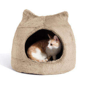 Alternative view of Meow Hut Fur Bed Wheat - Small