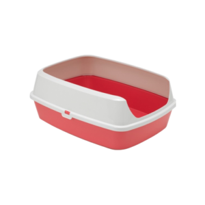 Maryloo Litter Tray with Rim - Spicy Coral